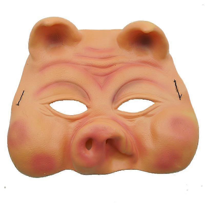 Half-face pig head latex mask