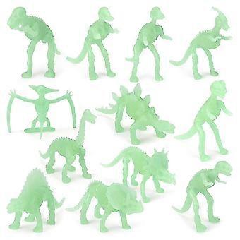 2025 12 Pieces/set Dinosaur Model Toy Luminous Dinosaur Skeleton Simulation Dinosaur Skeleton for Desktop Decoration Educational_HP