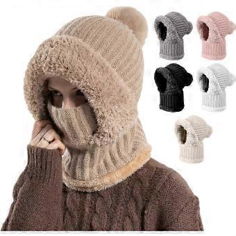 3 in 1 Skull Cap with Wrap and Mask, 2026 Hot 3 in 1 Skull Cap Cold Cozy Woven Ski Wrap and Mask Set for Ladies.A3