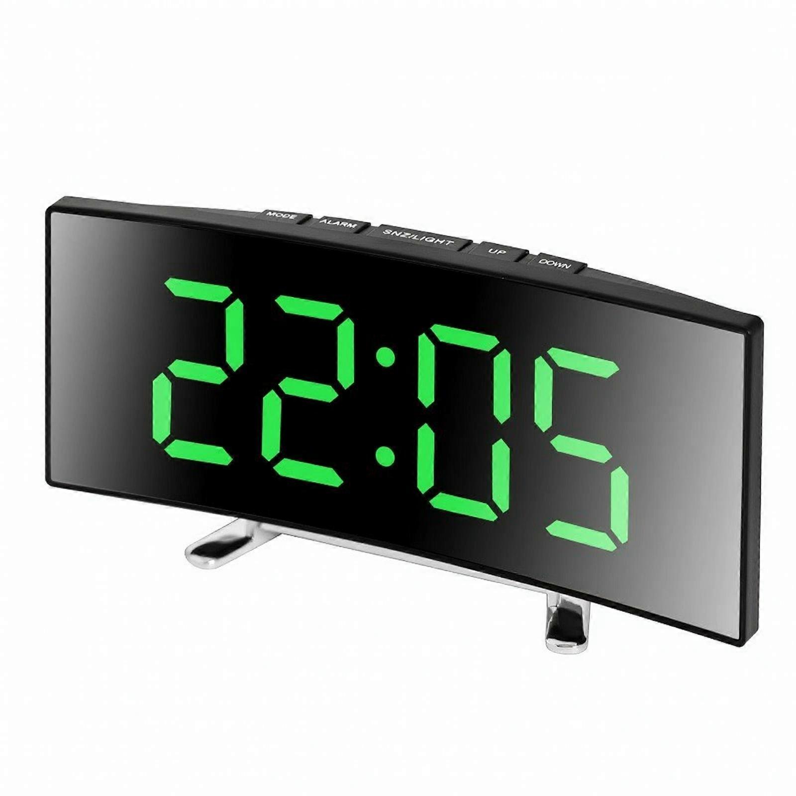 Backup Alarm Clock with Mirror | deployable Support Feet, Mirror Alarm Clock,