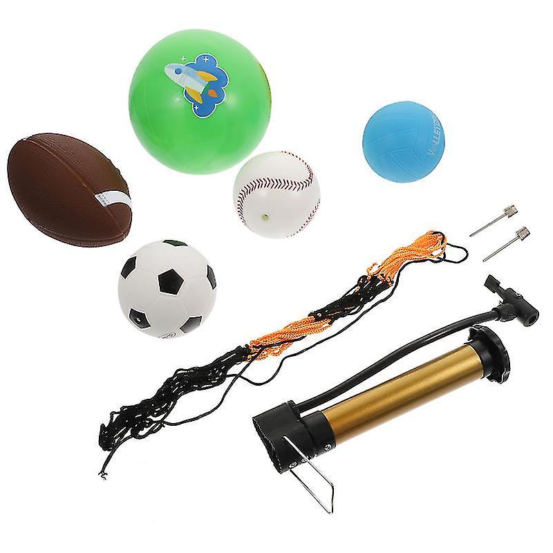 8X8cm Assorted Color Rattles 5pcs Kids Balls Basketball Soccer Ball Football Baseball Volleyball Wit