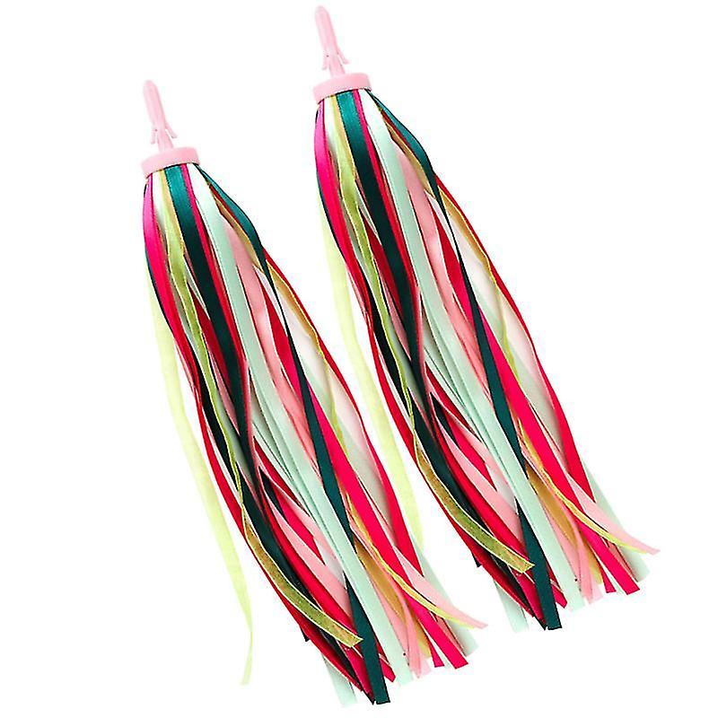 25X0.7cm Assorted Color 3 Ribbon & Streamer Toys 1 Pair Beautiful Childrens Scooter Bike Handlebar S