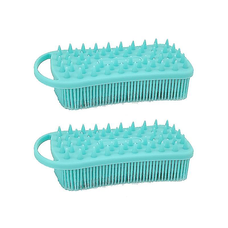 Silicone Shower Brush 2 In 1 Shower Brush Soft Silicone Loofah For Sensitive Skin Scalp Massage Shampoo Brush Double Sided Body Brush Great Lathe