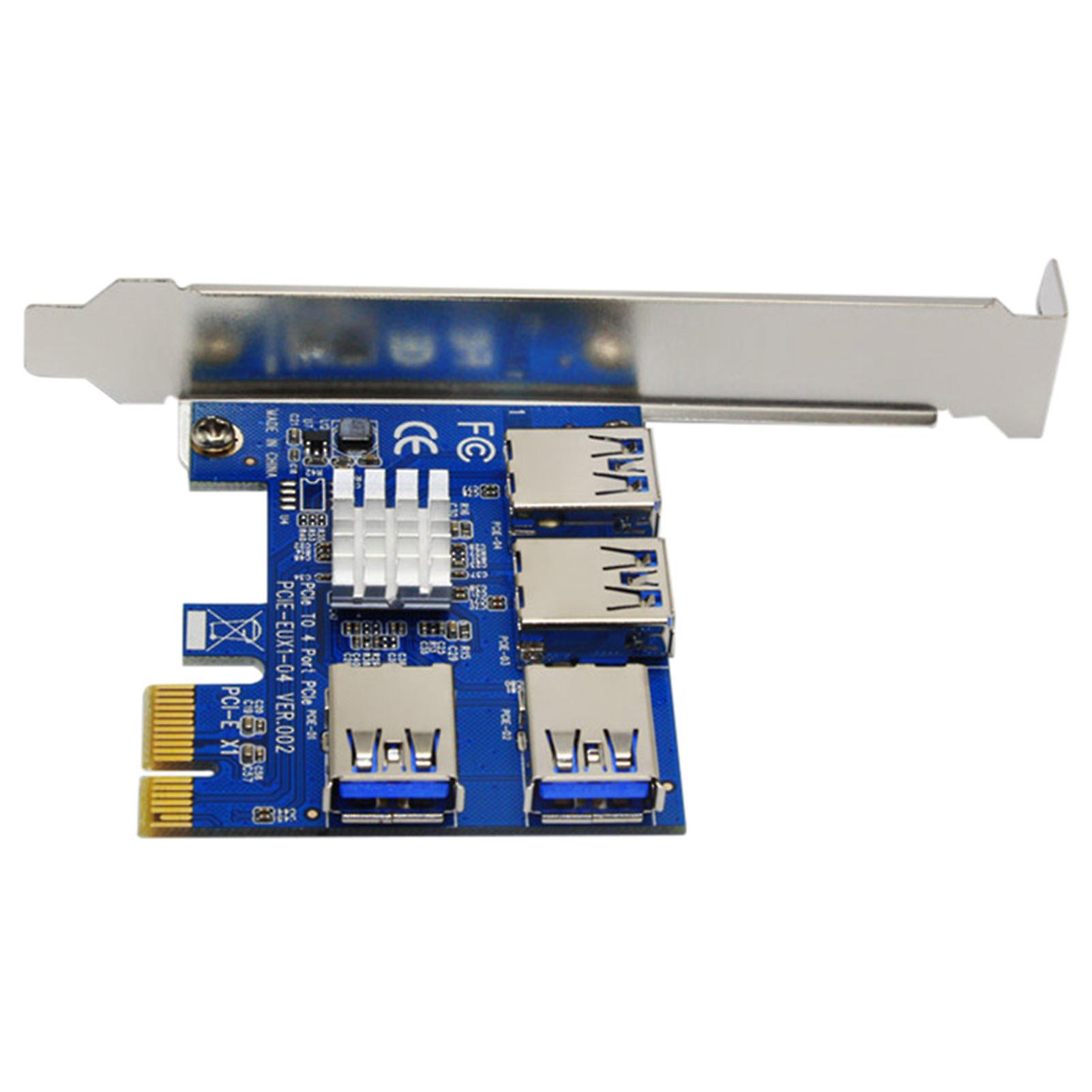 New PCI Expansion Card 1 to 4 PCI Slots USB 3.0 Converter Adatper PCIE Riser Cards For Bitcoin