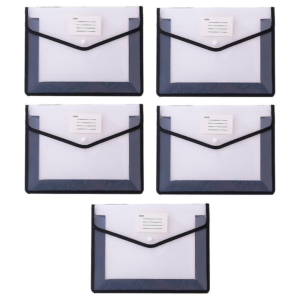 5 Pcs Plastic Folder With Snap Closure Clear Document Plastic File Folders Letter Size
