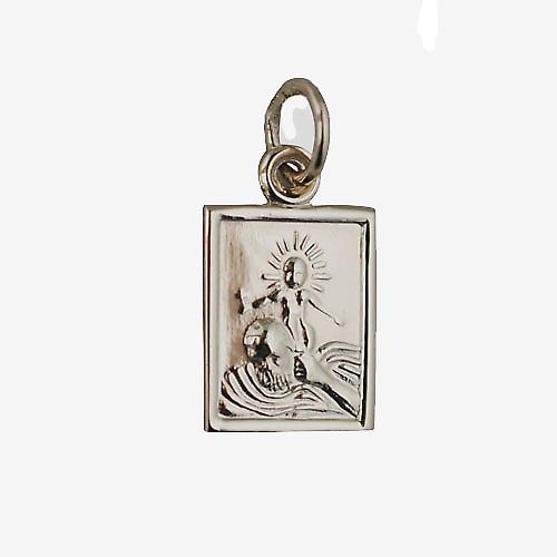 9ct Gold 12x10mm rectangular St Christopher Pendant or Charm
