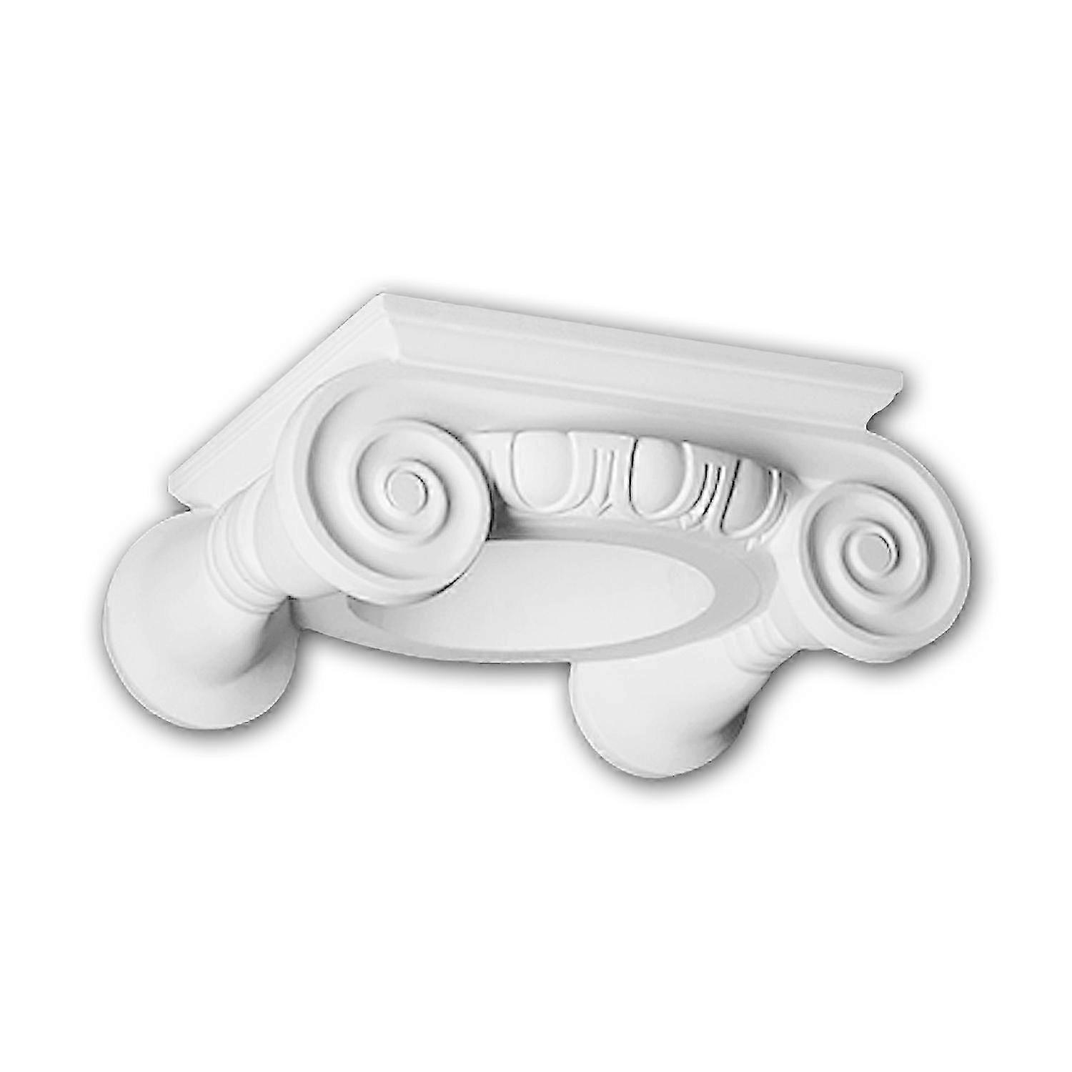 e-Delux GmbH 1 x Chapiteau de colonne 111004 Profhome blanc Mousse de polyuréthane rigide prétraité léger, solide, indéformable