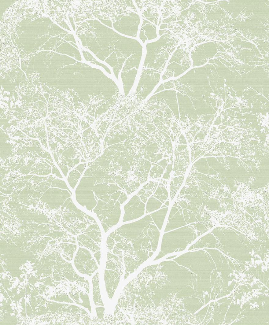Whispering Trees Fond d'écran Vert Blanc Glitter Textured Sparkle Forest Holden