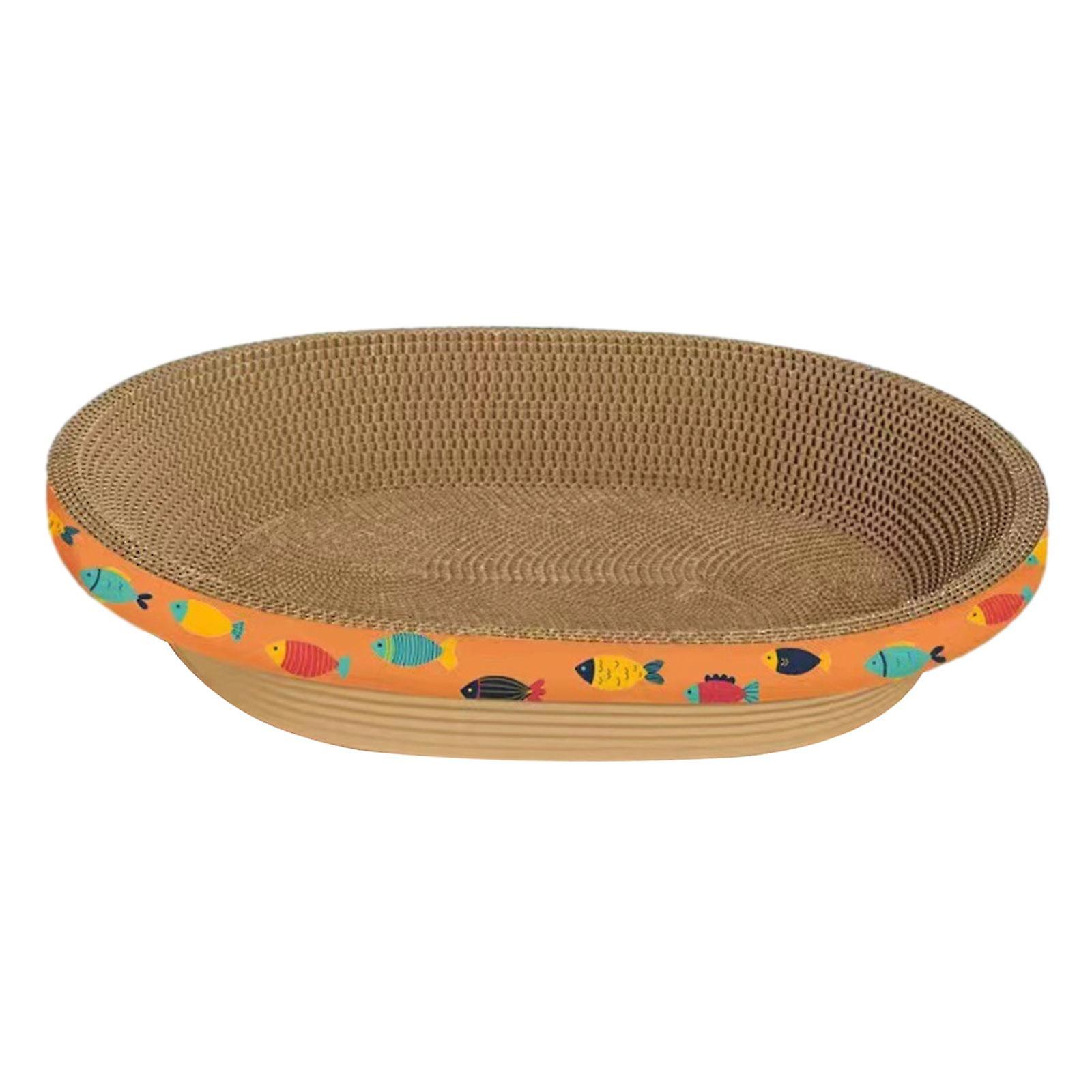 Cardboard Cat Scratcher Bed Mat Corrugated Scratching Board Sleeping Playing fish pattern