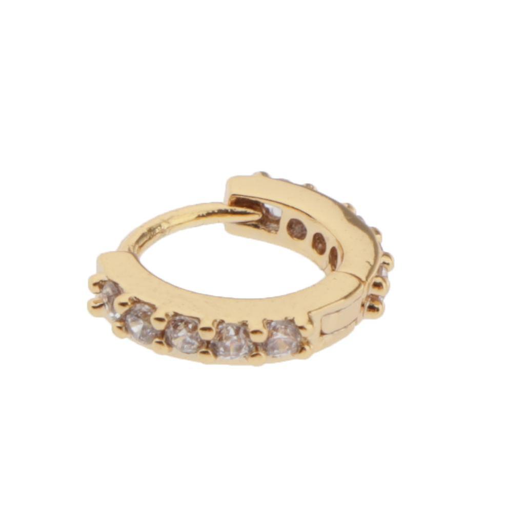 أقراط Huggie الصغيرة النحاس مكعب زركونيا هوب أقراط فضية 6 مم