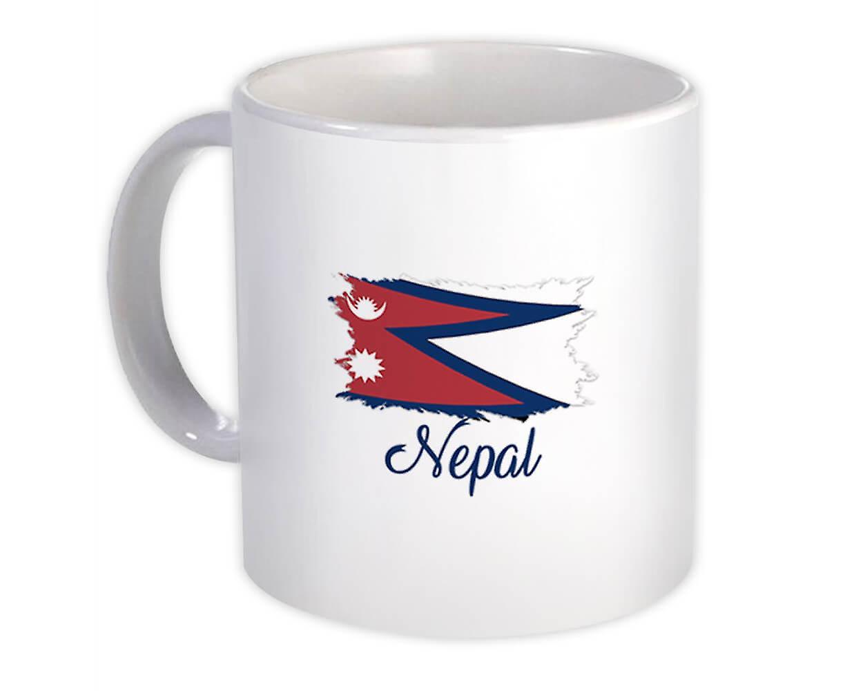 Presentmugg: Nepals flagga nepalesiska