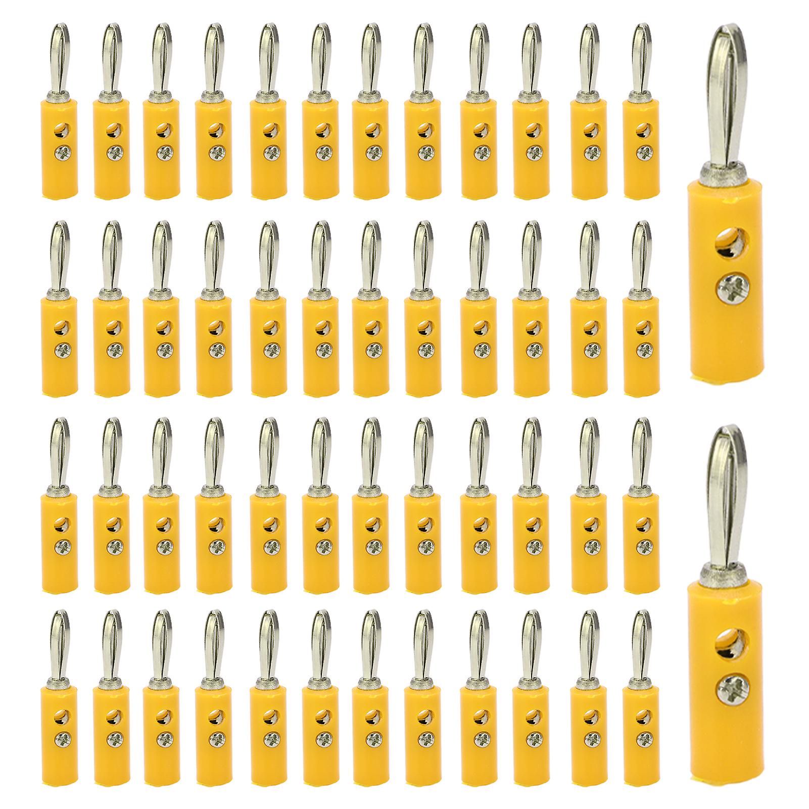 Banana Plug JT‑002 4mm New Type Banana Plug Solder Free Wiring Teaching Instrument ConnectorYellow