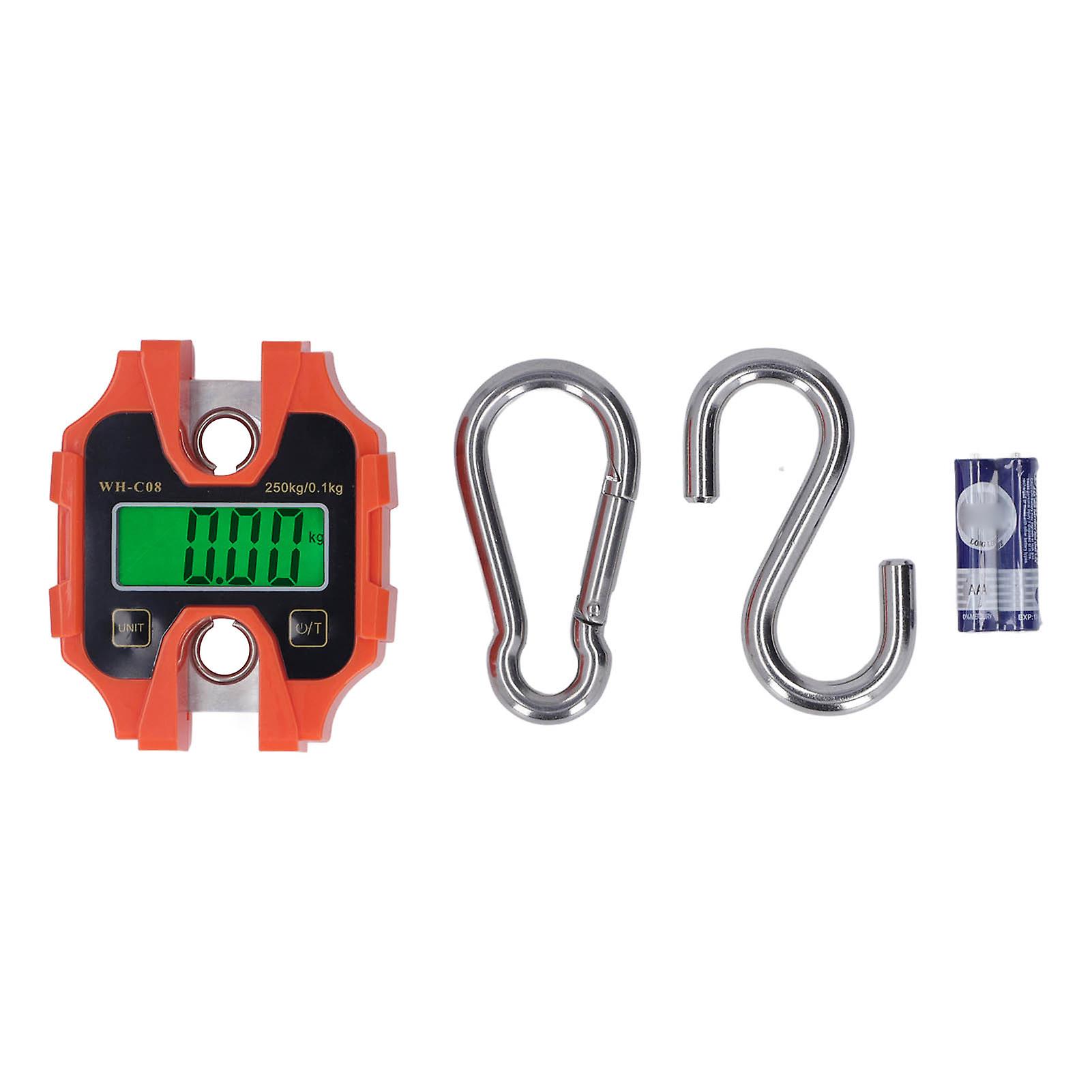 Mini Digital Crane Scale 250kg Capacity Portable Detachable LCD Display Handheld Hanging Industrial Weighing Tool