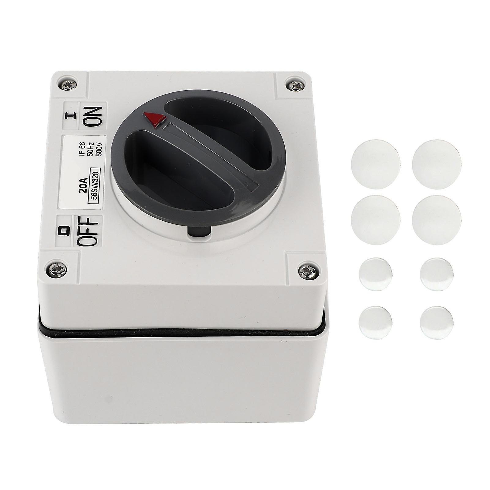 Outdoor Waterproof Switch Socket Dustproof Isolation Rotary OnOff Buttons Indicators 500V(3P20A )