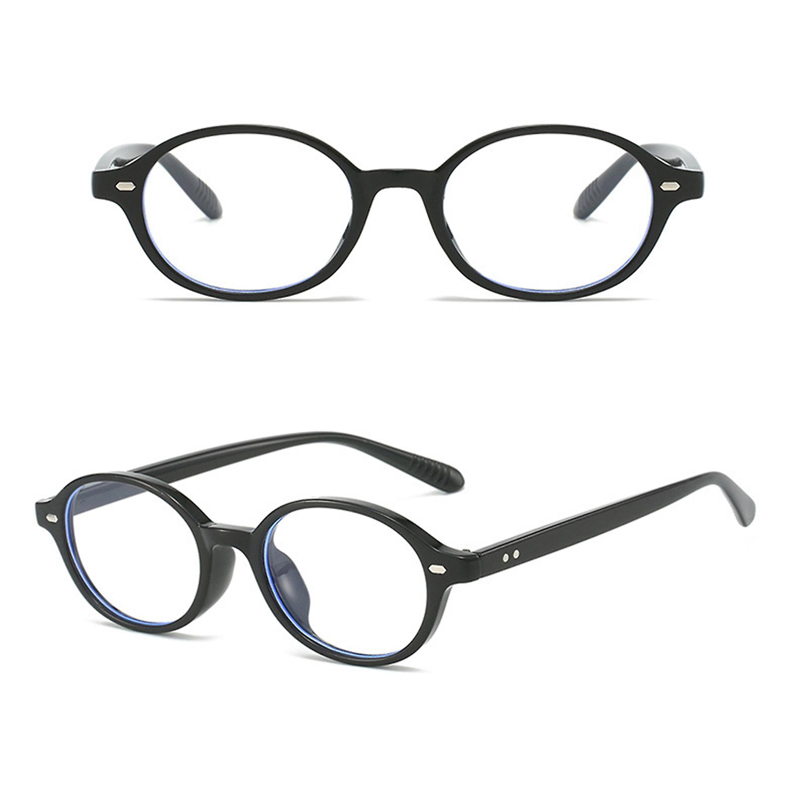 Blue Light Blocking Glasses with Thin Reflective Lens Small Oval Frame Eyeglasses for Gaming Students