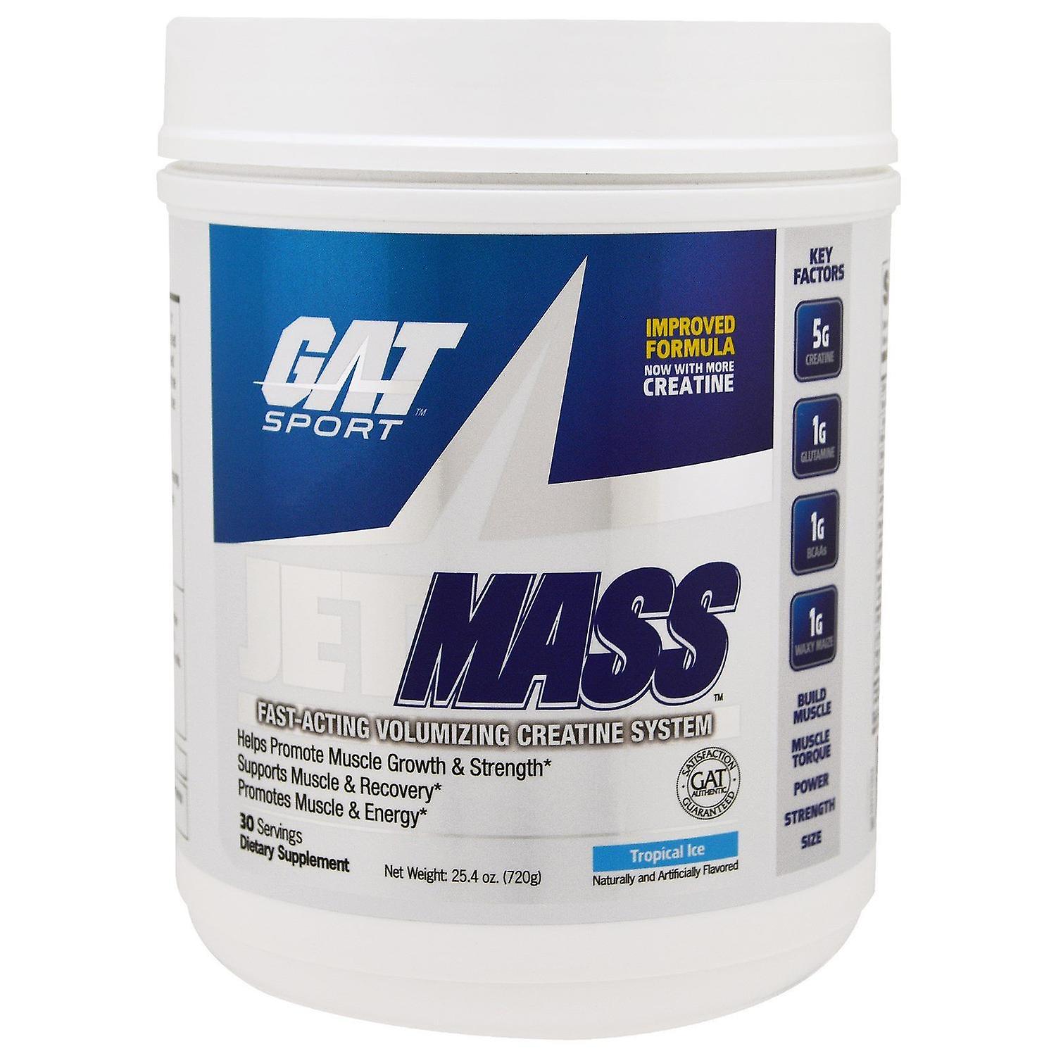 GAT, JetMASS, Fast-Acting Volumizing Creatine System, Tropical Ice, 25.4 oz (720