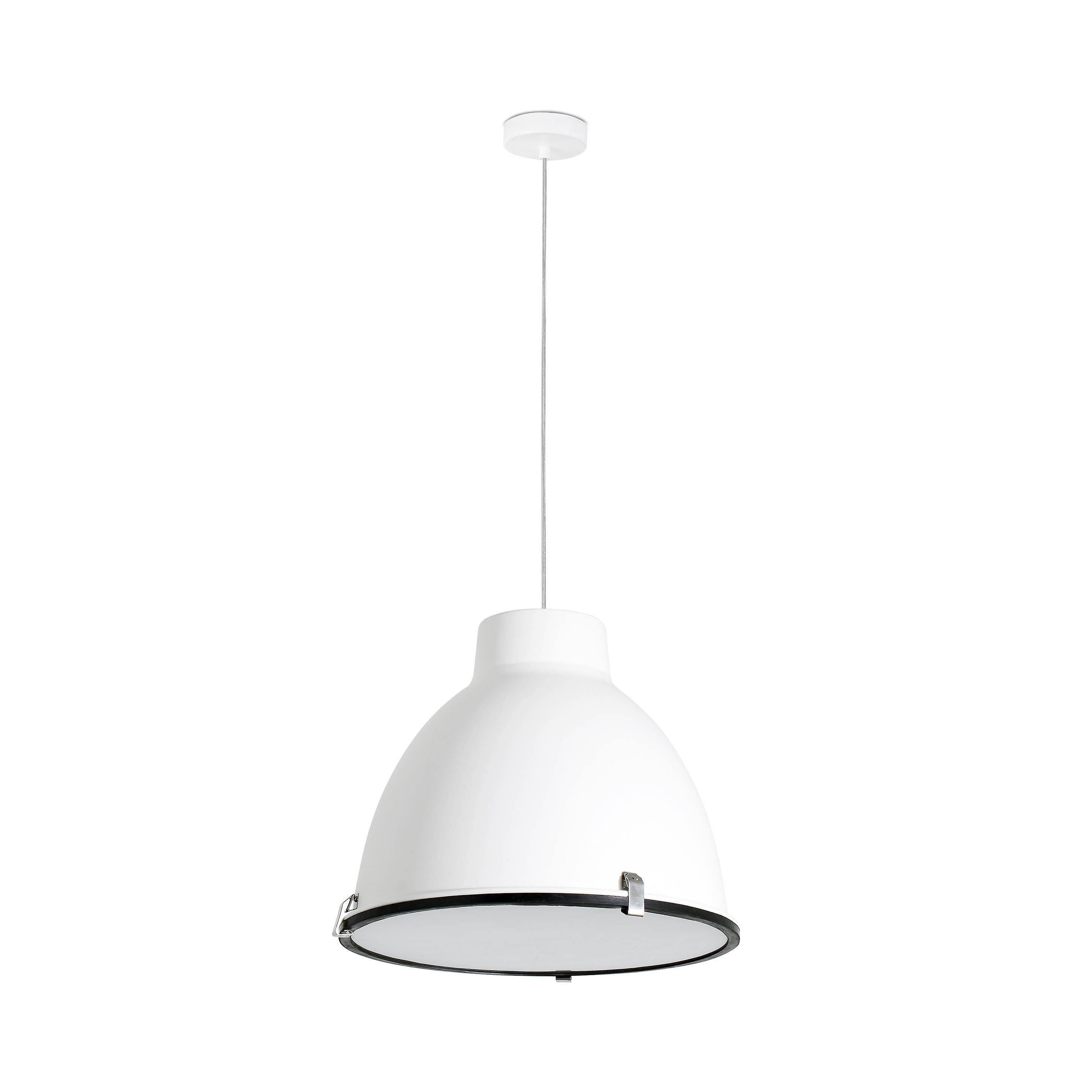 Faro Charlotte - 1 Light Dome Ceiling Pendant White, E27