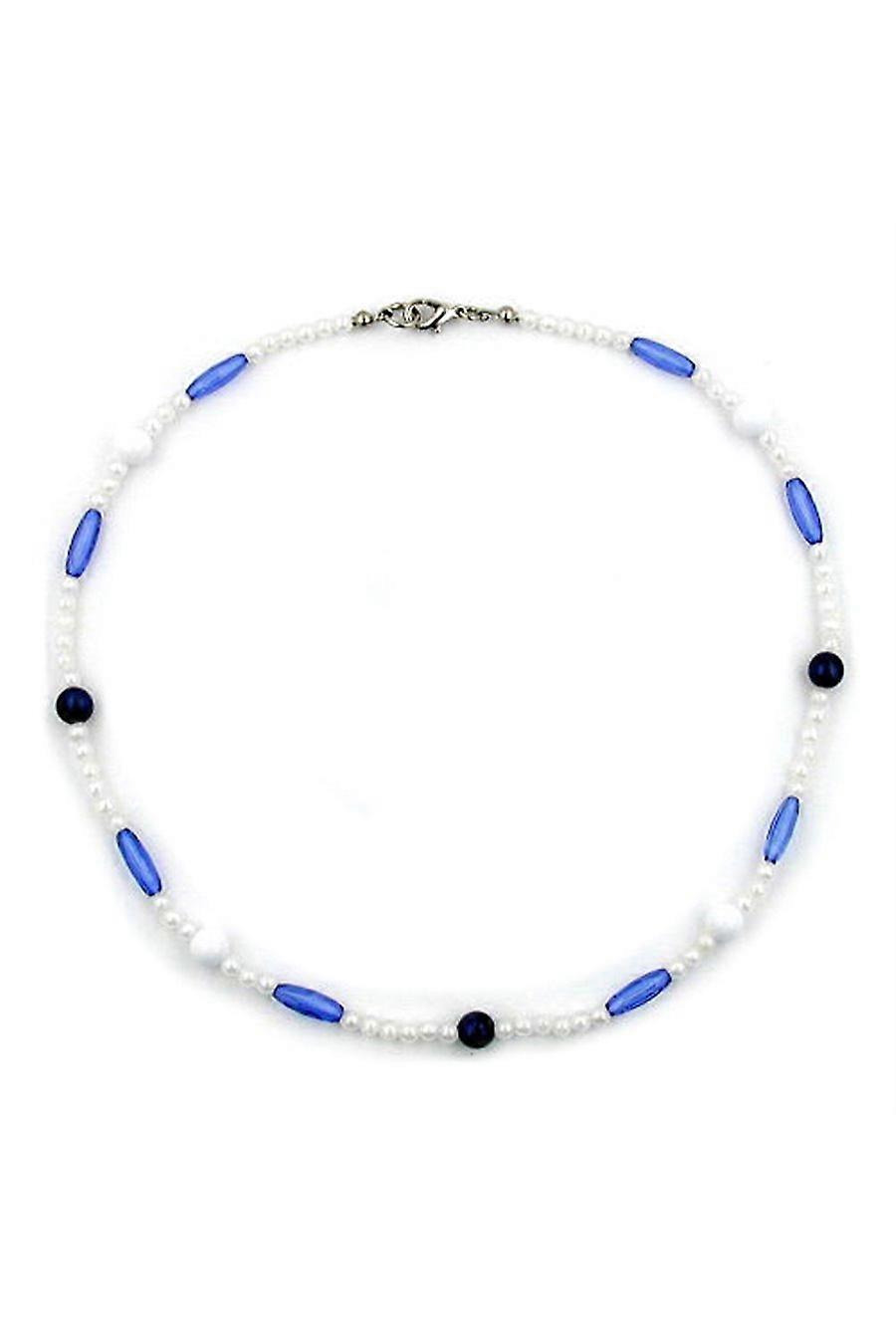 Necklace Beads Blue/white - Gl01970