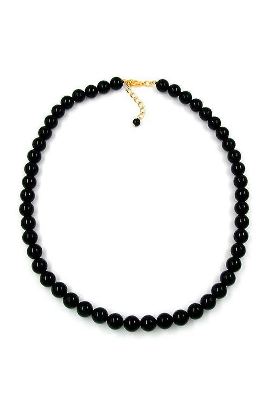 Necklace Beads 10mm Black - Gl04822