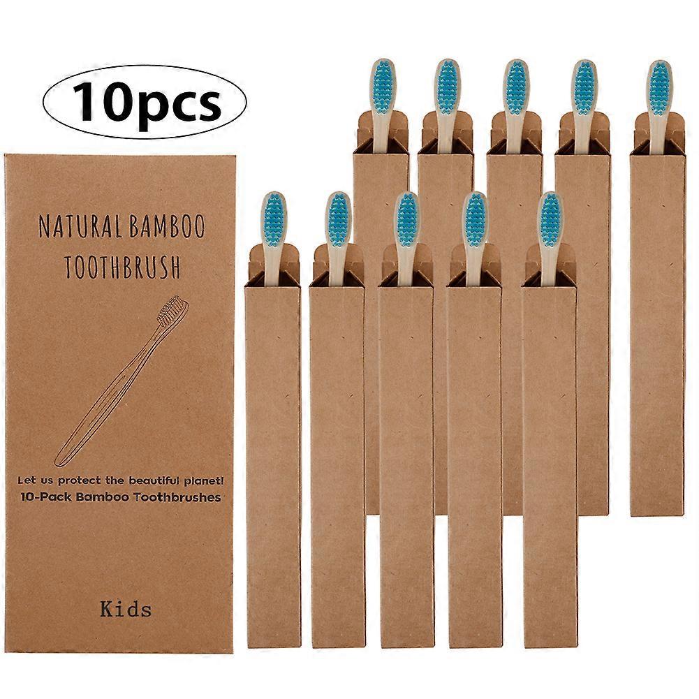 10PCS Toothbrushes Soft Bristle Remove Surface Stains Comfortable Grasp Toothbrushes Set for Children Blue