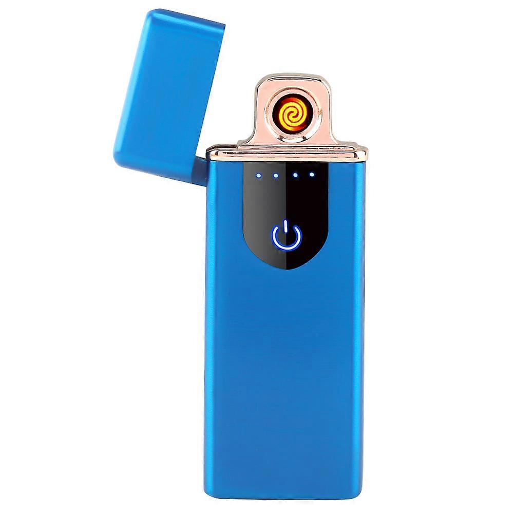 Electric USB Rechargeable Cigarette Lighter Touch Induction Lightweight Lighter(Blue Satin)