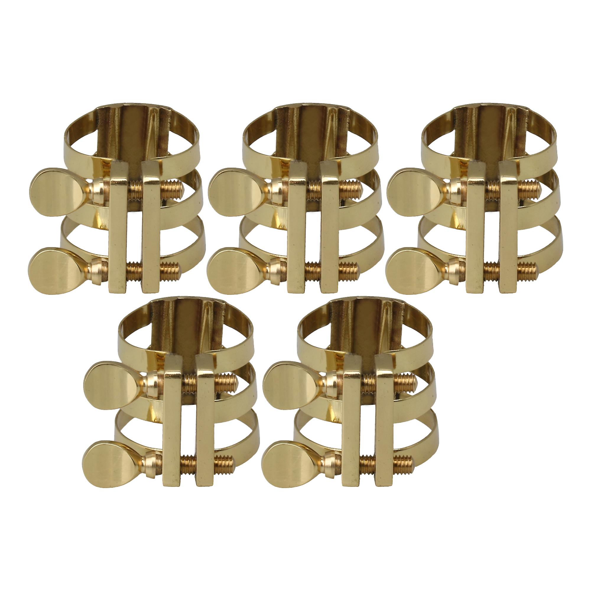 5Pcs Brass Alto E Flat Sax Mouthpiece Ligatures Clamps Double Screws