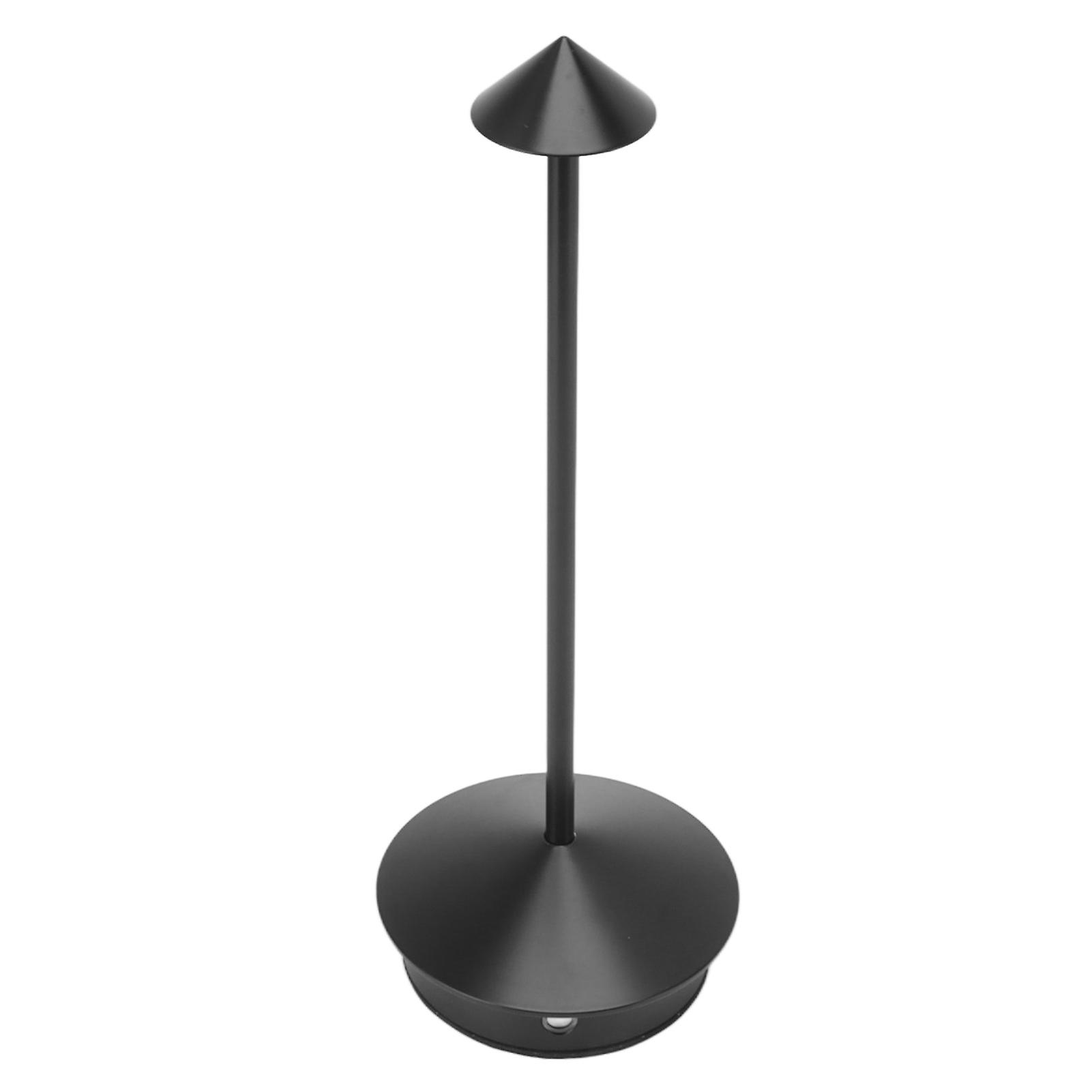 Cordless Table Lamp Iron Rechargeable Nightstand Lamp 3 Color Temperatures Adjustable Table Light for Home Dormitory Office Black 