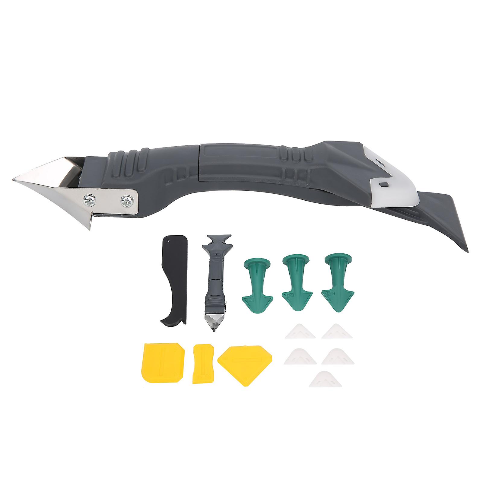 in 1 Plastic Glue Caulking Finisher Tools with Scraper, Sealing Grouting Caulk Nozzles Kit