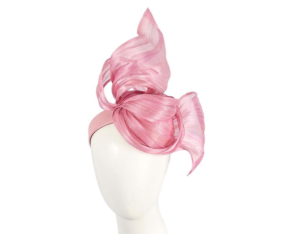 Bespoke dusty pink silk abaca fascinator by Fillies Collection S294DP