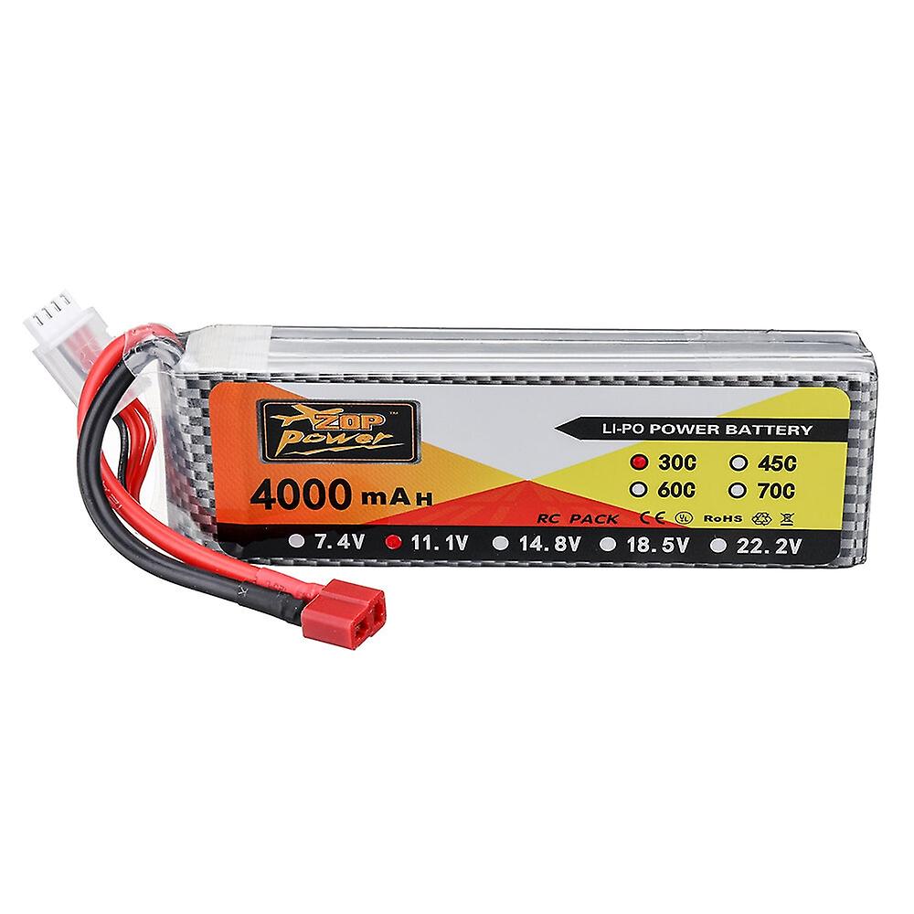ZOP Power 11.1V 4000mAh 30C 3S LiPo Battery T Plug for RC Car