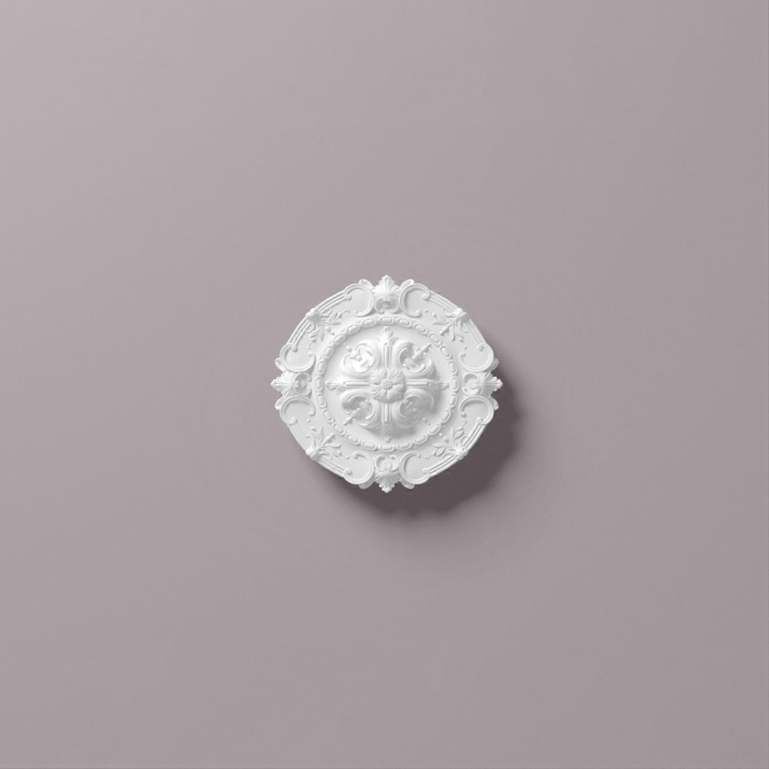 NMC 1 x Ceiling rose R-6 ARSTYL Ø 42 cm x 5 cm white Rigid polyurethane foam pre-primed lightweight, sturdy, dimensionally stable