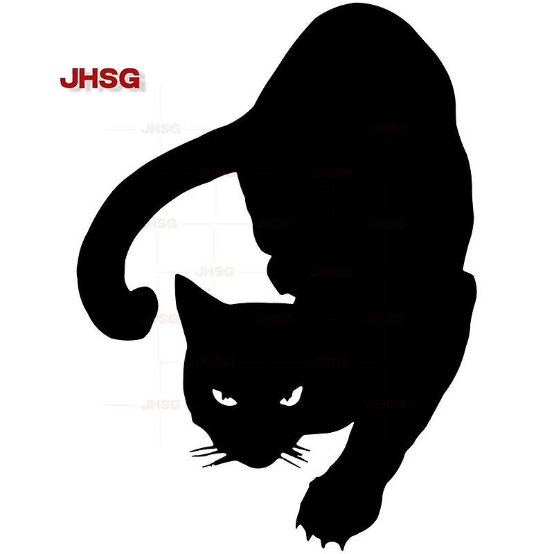 Alert Cat Funny Car Aufkleber Oldtimer Form Abdeckung Kratzer Dekorativer Aufkleber Schwarz / Weiß Verschiedene Größen