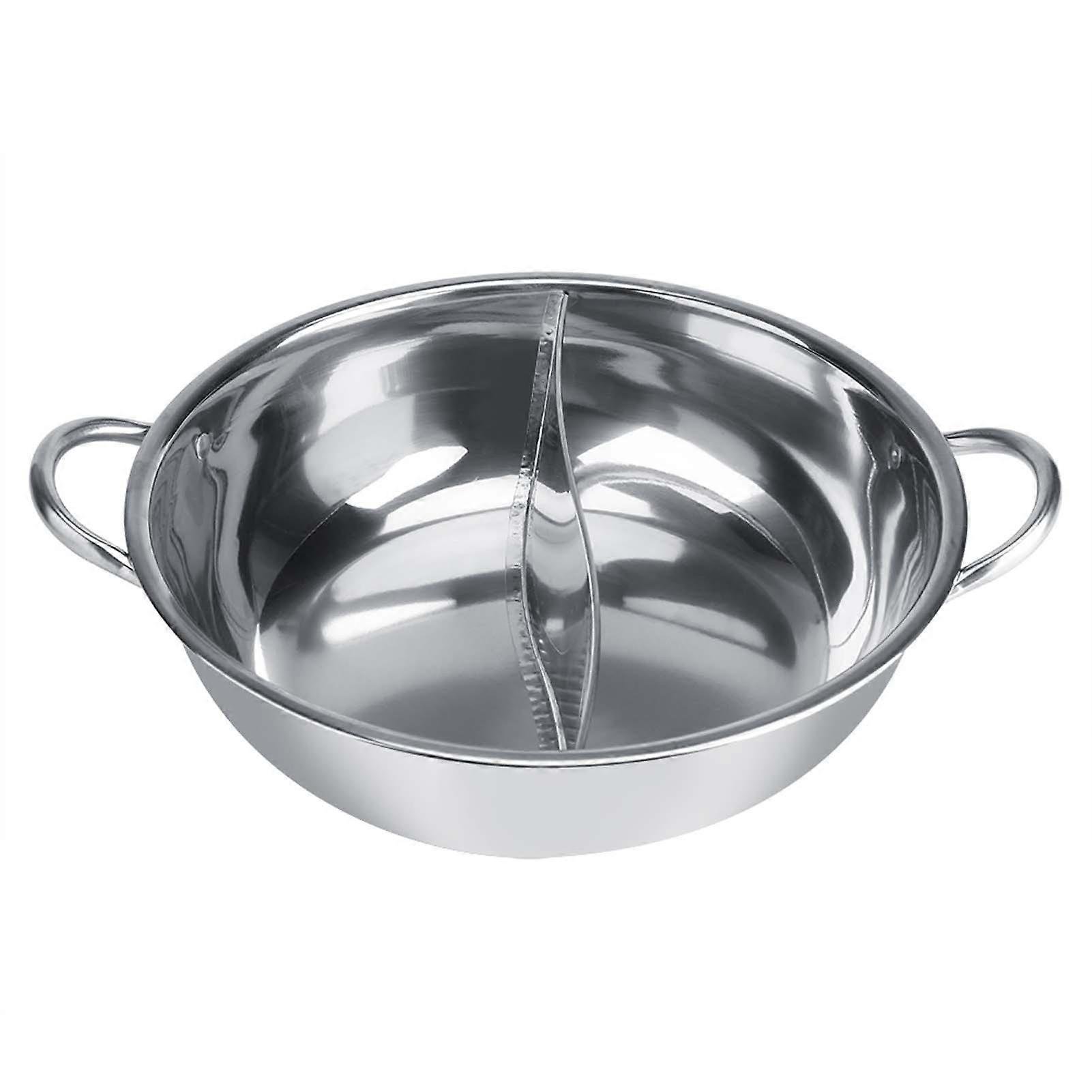 Thick Stainless Steel Hot Pot Two Flavor Separation Induction Cooker Usable 27cm