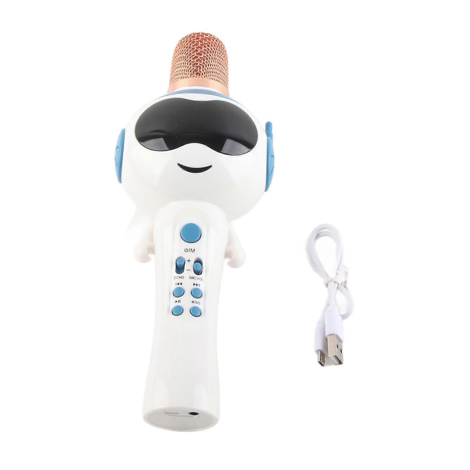 Bluetooth Microphone Children's Wireless Microphone With Sound Mode Intelligent Function Blue
