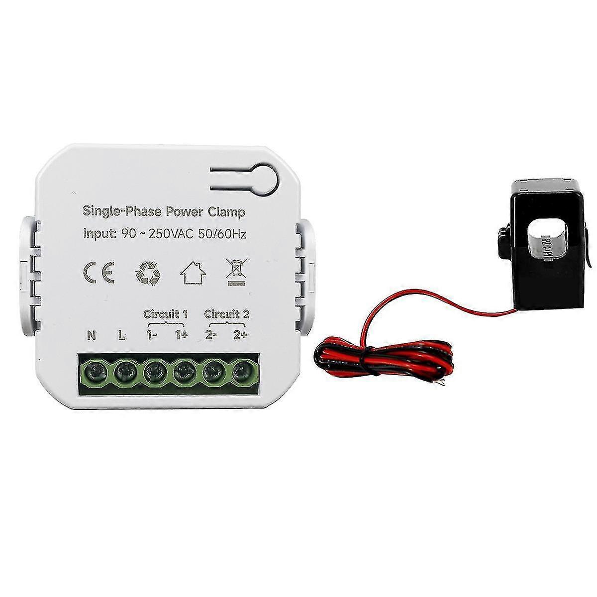 200A TuyaスマートWiFiエネルギーメーター+変流器クランプ90-250V KWh電力モニター電気S