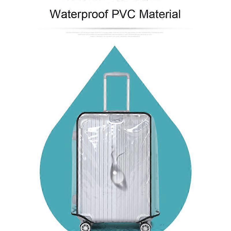 Bagageskydd Helt transparent bagageskydd Förtjockat resväskeöverdrag PVC-överdrag till resväska Resväskeskydd med hjul (20")