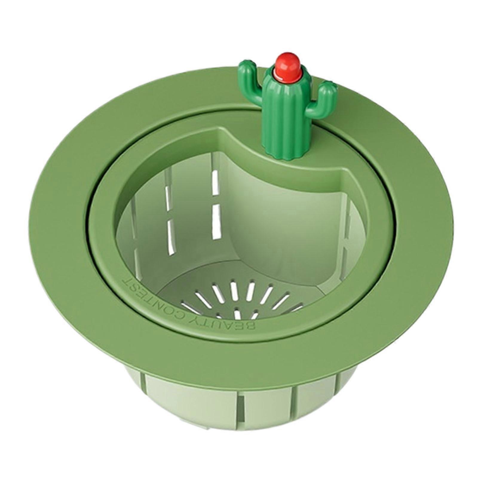 2PCS Cactus Kitchen Sink Strainer Press Automatic Dumping Basket Multi-Functional Home Use Cactus Sink Draining Basket Filter Net Lifting Basket Kitch