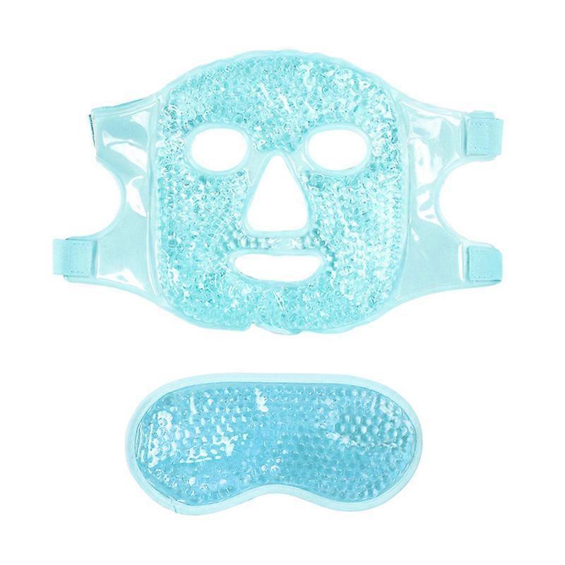 Cold face eye mask Ice bag gel bead hot cold compress bag Blue