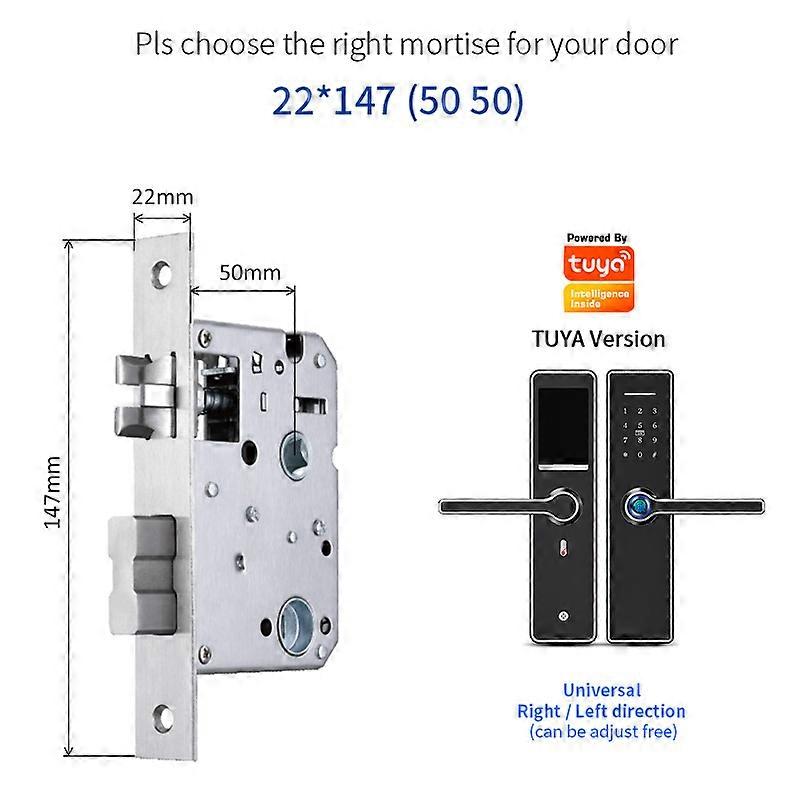 Stainless Steel Electronic Fingerprint Door Lock Digital Smart Lock With Wifi Tuya App Password Ic Card Unlock For Home Security