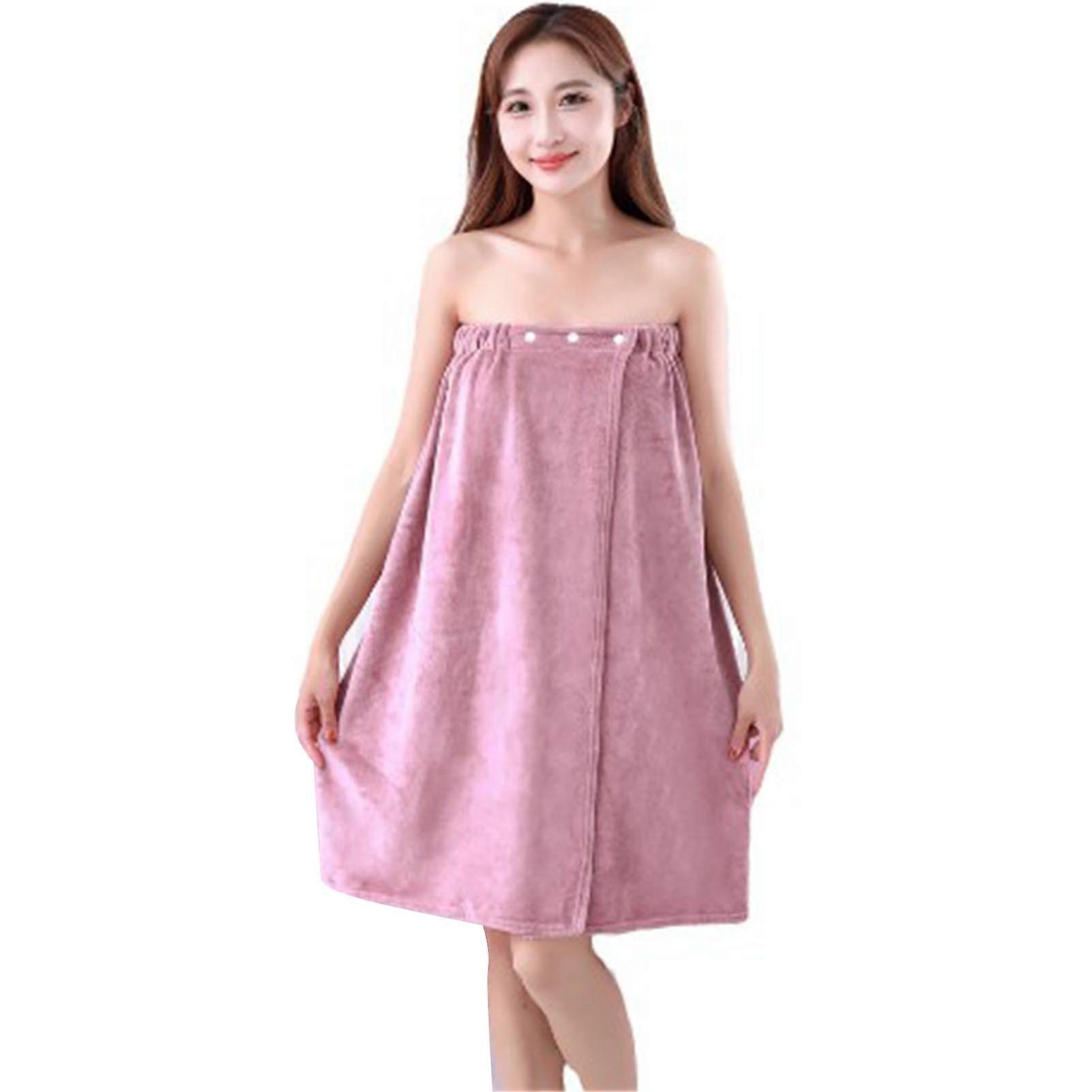 Bath Wrap Towel High Absorbency Soft Double Button Breathable Colorfast Adjustable Tightness For Gym Beach Pool