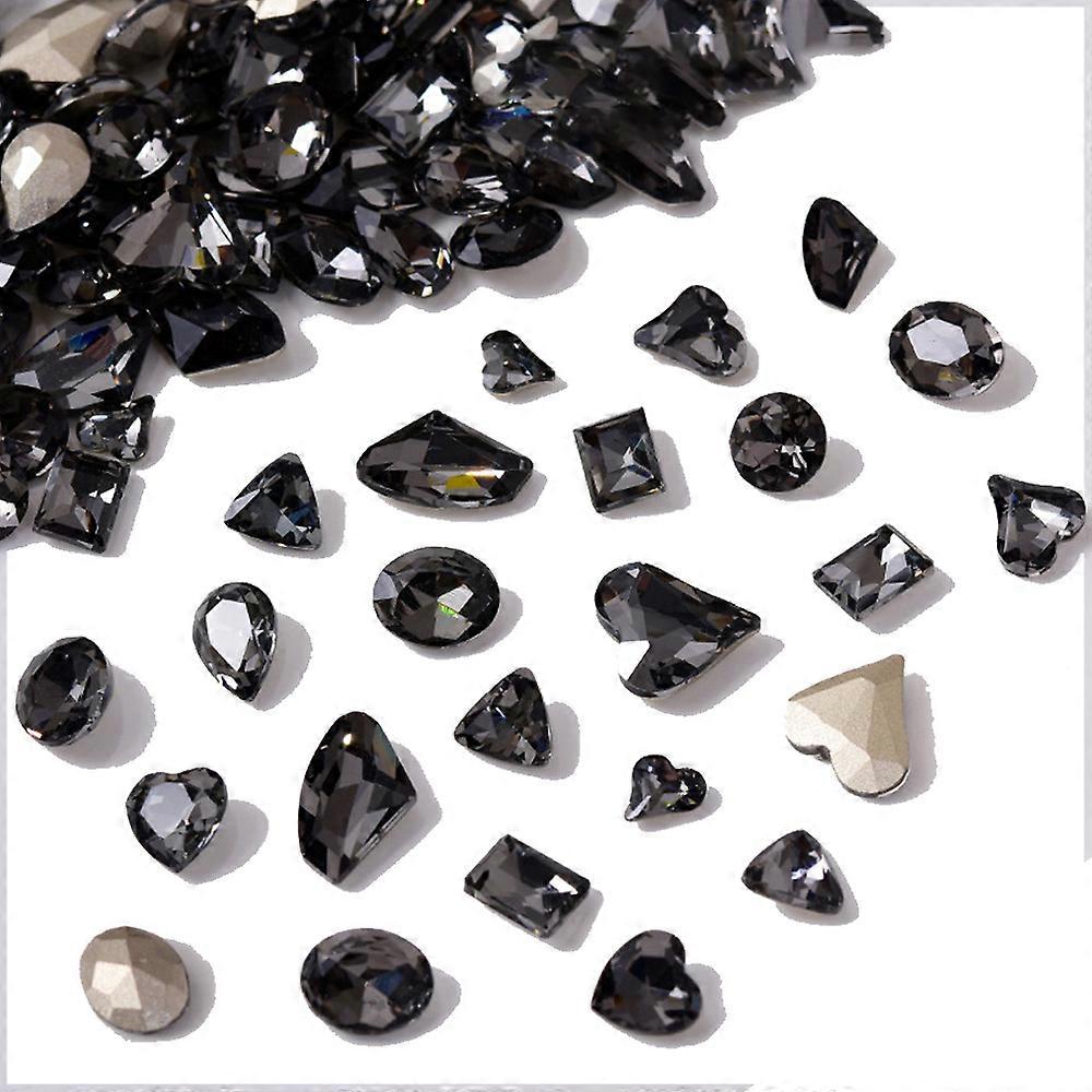 Black Crystal Rhinestones for Nail Art Crafts - Multi Shape Bling