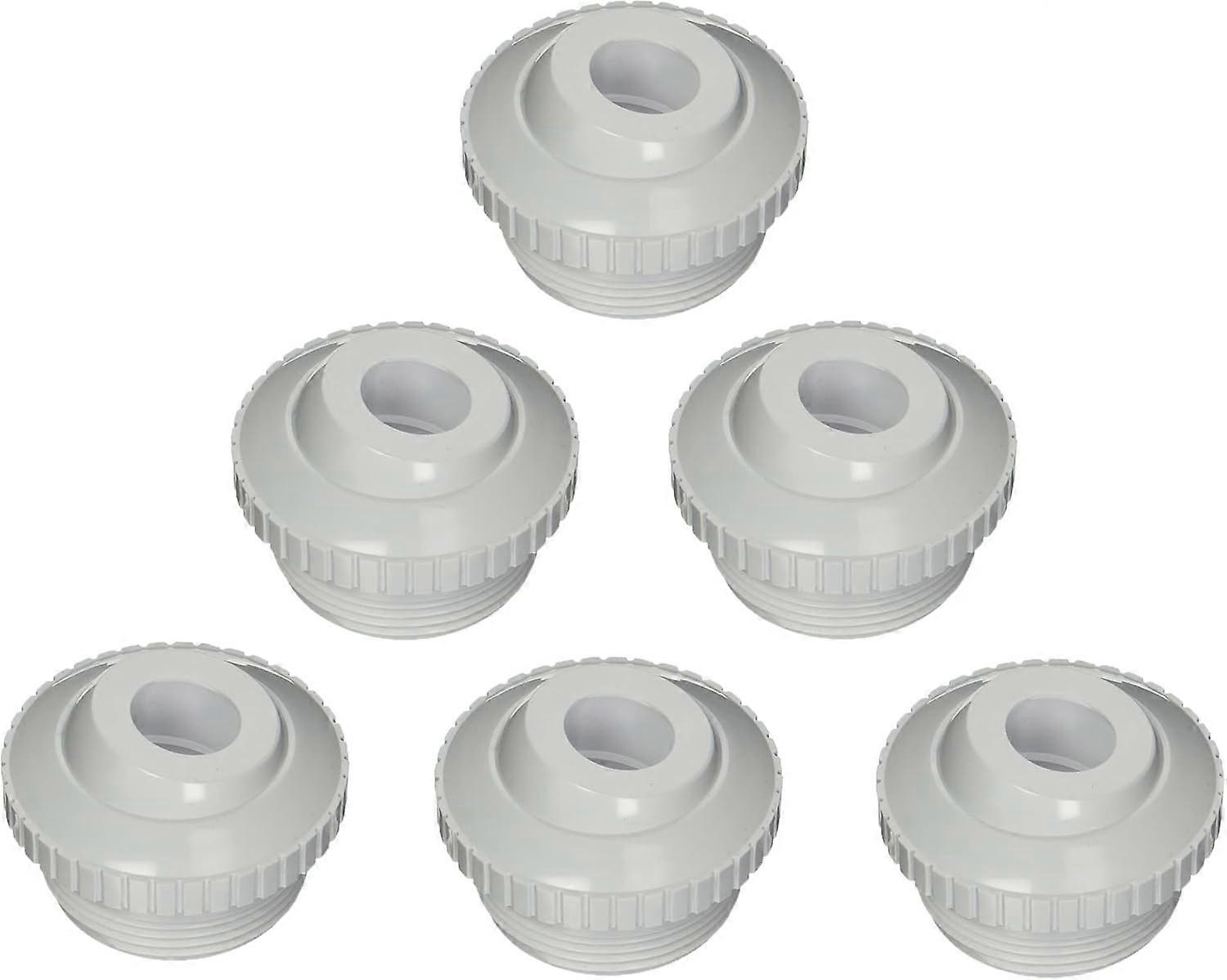 6-Pack Pool Spa Hydrostream Return Jet Fitting - Adjustable 3/4" Opening, Rotating Eyeball, White