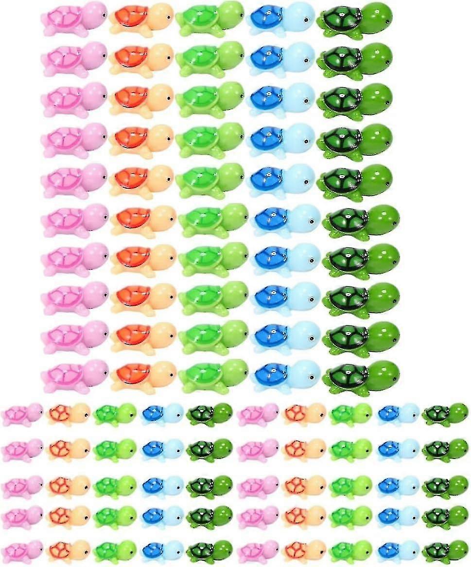 Miniature Turtle, Resin Turtle Figures Multicolor Sea Turtle Statue, Mini Turtle Figurines For Fairy Garden Micro Landscape Cake Toppers Tw