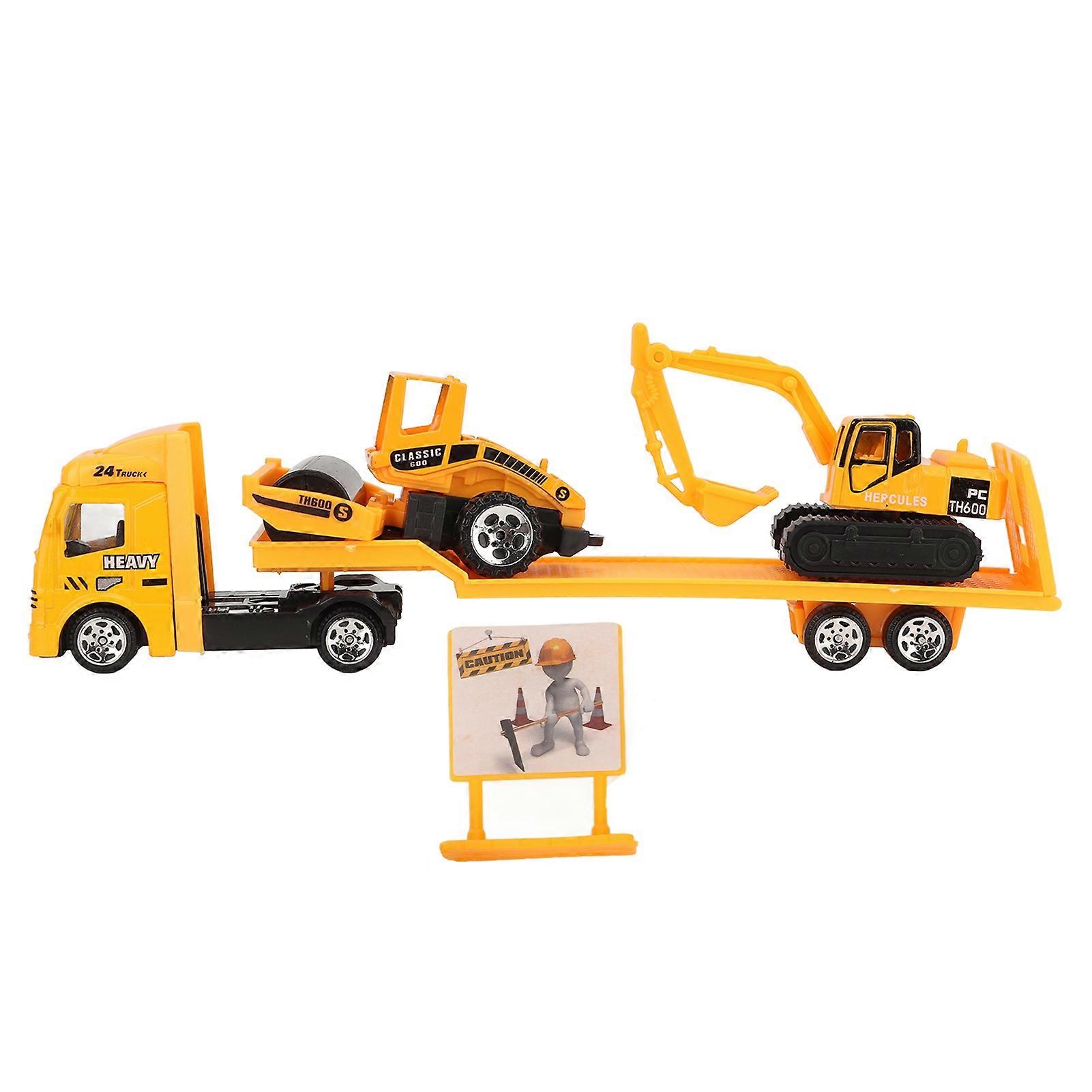 4pcs Set 1: 64 Alloy Engineering Car Vehicle Playset Set