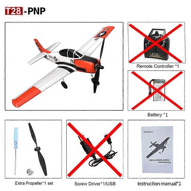 Volantex 761-9 2.4G 6-Axis Foam Aircraft T28 RC Airplane Glider EPP 4CH Warbird with Xpilot Stabilizer / One-key Aerobatic RTF