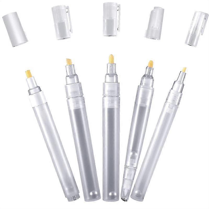 5Pcs Empty Refill Paint Markers Blank Refillable Paint Empty Refillable Marker for Painting Transpa