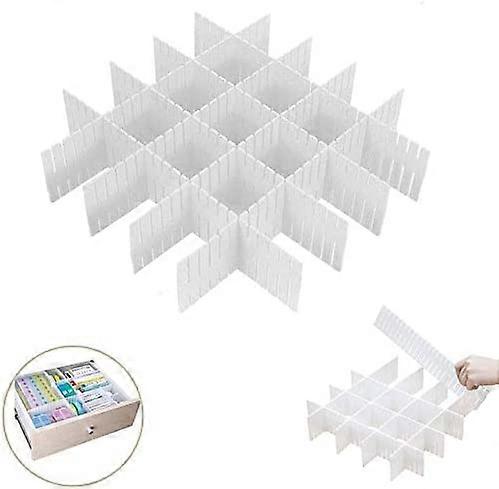 Grid Drawer Divider,8 Pcs Adjustable Grid Drawer Dividers Diy Drawer Organizer For Underwear Socks Belt Office Supplies-White