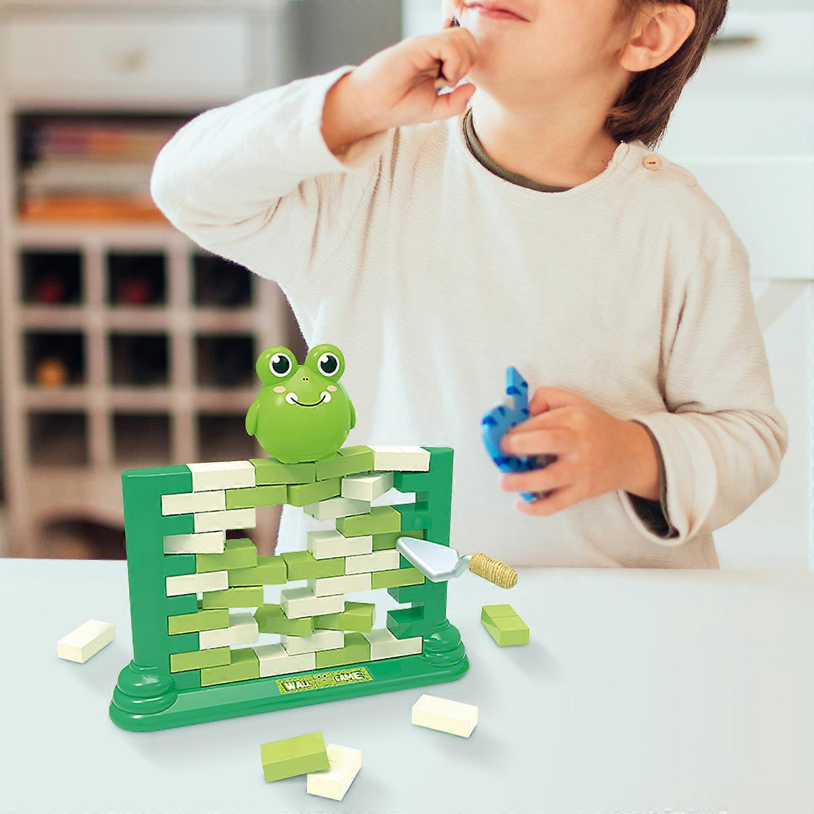 Board Game Toys Educational Table Game Double Building Blocks Push Wall Toys Suitable For 4 -12 Years Old Children Game Three Animals Green