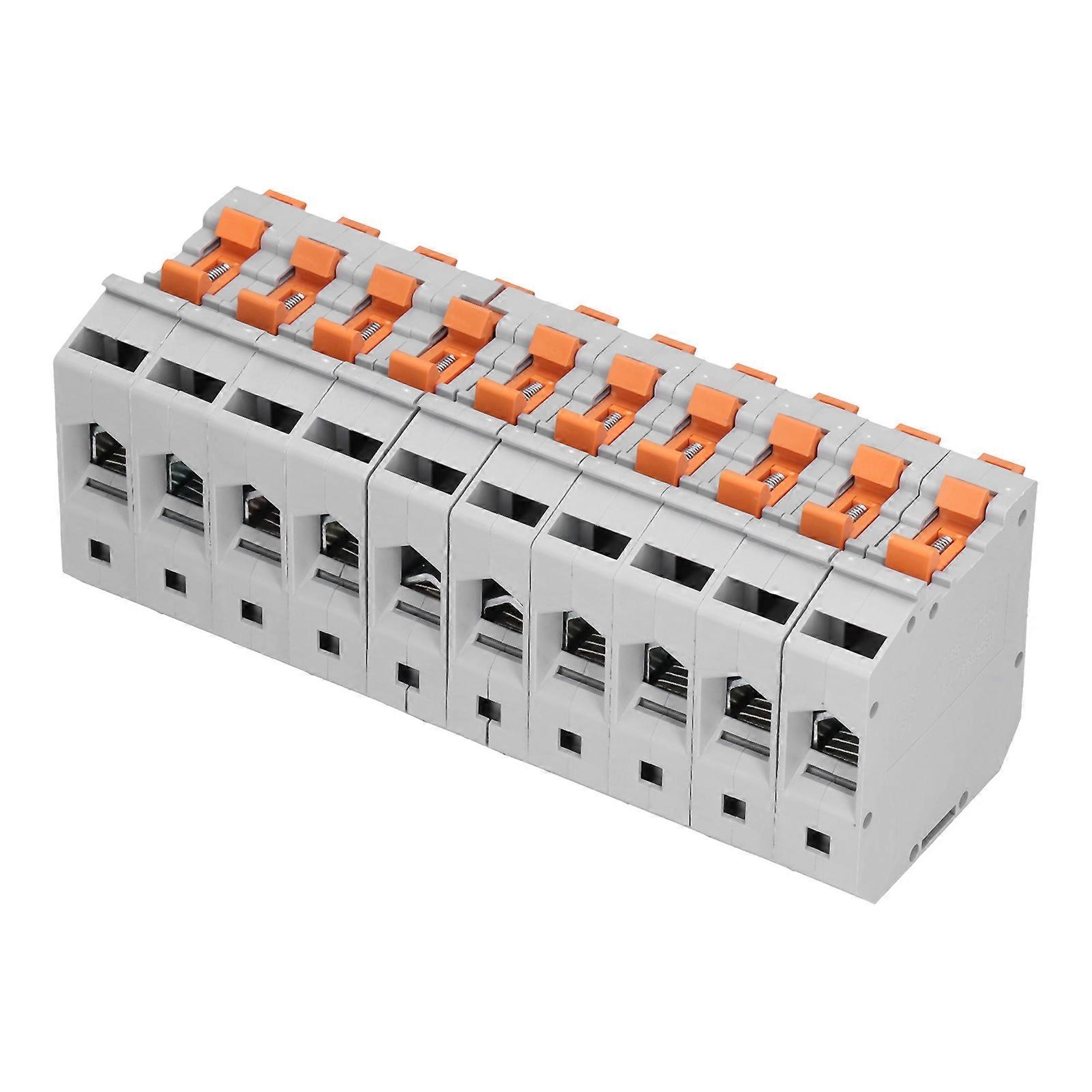 10Pcs Rail Terminal Block Wire Connection Combination Non Slip 50mm 150A 1000V UK50N