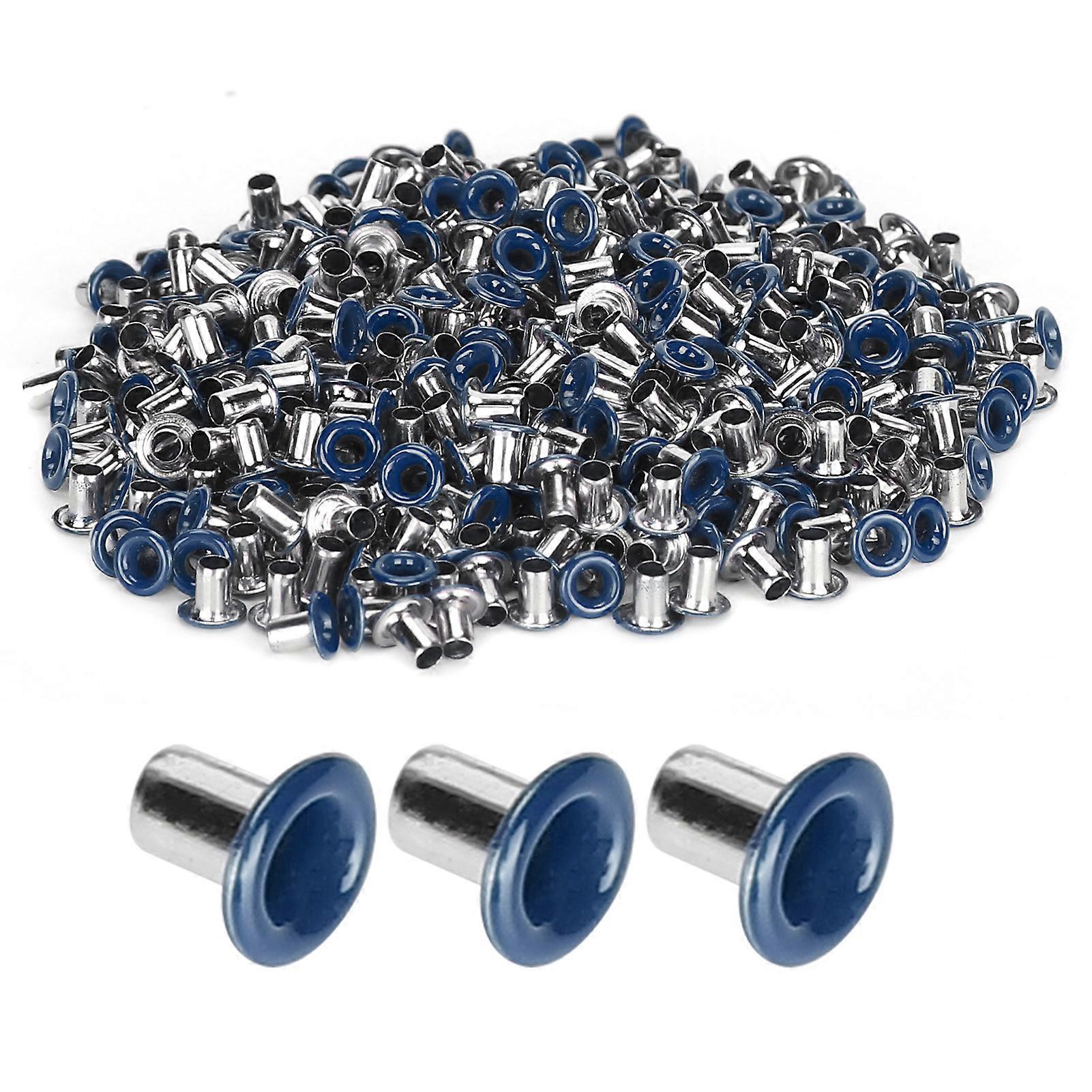 500Pcs Brass Eyelets 2mm Inner Hole Colorful Grommets Kit for Clothing Shoes Bag DIY CraftsDark Blue
